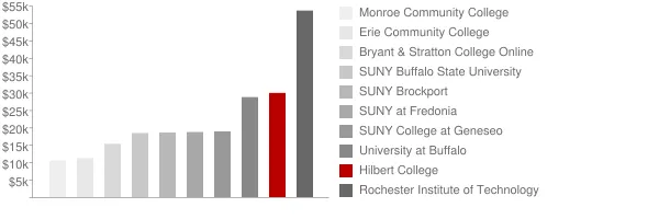 Hilbert College Tuition Comparison Chart
