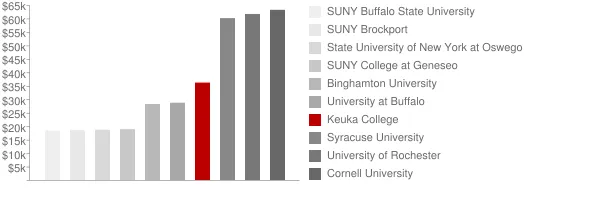 Keuka College Tuition Comparison Chart