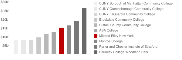 Mildred Elley New York Tuition Comparison Chart
