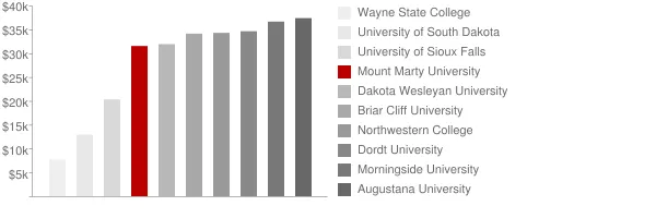 Mount Marty University Tuition Comparison Chart