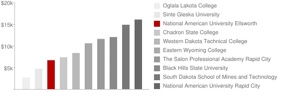 National American University Ellsworth Tuition Comparison Chart