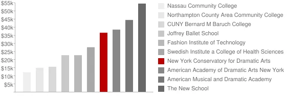 New York Conservatory for Dramatic Arts Tuition Comparison Chart