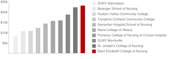 Saint Elizabeth College of Nursing Tuition Comparison Chart