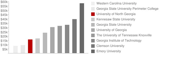 University of North Georgia Tuition Comparison Chart
