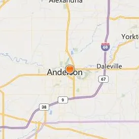 Anderson University Indiana Location Map - City View