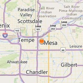 Arizona College Mesa Location Map - City View