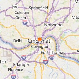 Art Academy of Cincinnati Location Map - City View