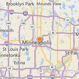 Aveda Arts & Sciences Institute Minneapolis Location Map - City View