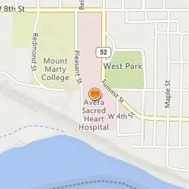 Avera Sacred Heart Hospital Location Map - Street View
