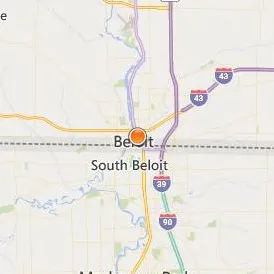 Beloit College Location Map - City View