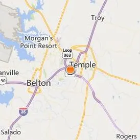 Central Texas Beauty College Temple Location Map - City View