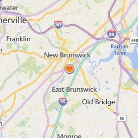Chamberlain College of Nursing New Jersey Location Map - City View
