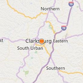 Clarksburg Beauty Academy and School of Massage Therapy Location Map - City View