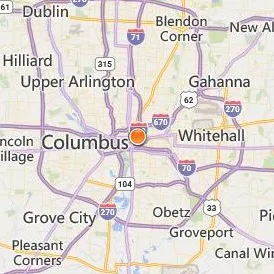 Columbus College of Art and Design Location Map - City View