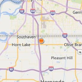 Concorde Career College Southaven Location Map - City View