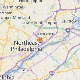 Empire Beauty School NE Philadelphia Location Map - City View