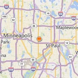 Hamline University Location Map - City View