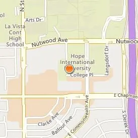 Hope International University Location Map - Street View