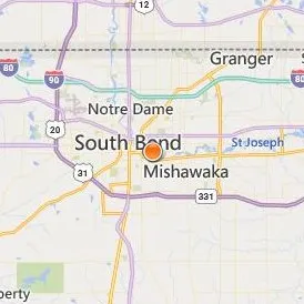 Indiana University South Bend Location Map - City View