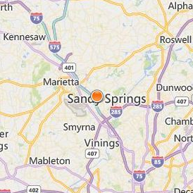 MedTech Institute Atlanta Location Map - City View