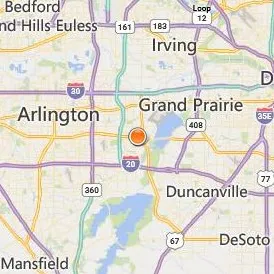 Tint School of Makeup and Cosmetology Dallas Location Map - City View