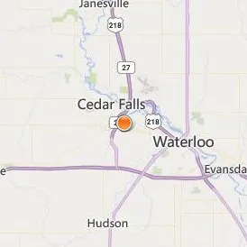 La James International College Cedar Falls Location Map - City View