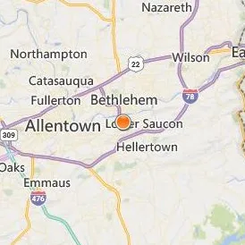 Lehigh University Location Map - City View