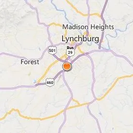 Liberty University Location Map - City View