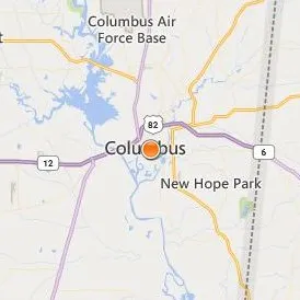 Mississippi University for Women Location Map - City View