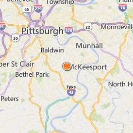 Pittsburgh Institute of Aeronautics Location Map - City View