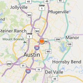 The College of Health Care Professions Austin Location Map - City View