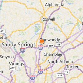 The Art Institute of Atlanta Location Map - City View