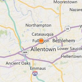 Toni & Guy Hairdressing Academy Allentown Location Map - City View