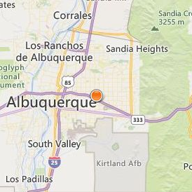 Toni & Guy Hairdressing Academy Albuquerque Location Map - City View