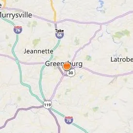 Triangle Tech Greensburg Location Map - City View
