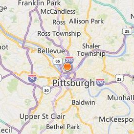 Triangle Tech Pittsburgh Location Map - City View