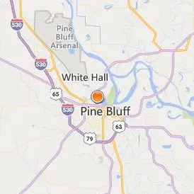 University of Arkansas at Pine Bluff Location Map - City View
