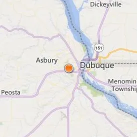 University of Dubuque Location Map - City View