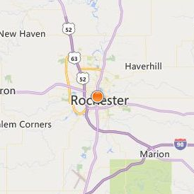 University of Minnesota Rochester Location Map - City View