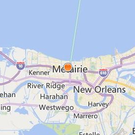 Vanguard College of Cosmetology Metairie Location Map - City View