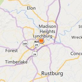 Virginia University of Lynchburg Location Map - City View