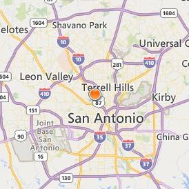 Vogue College of Cosmetology San Antonio Fredericksburg Location Map - City View